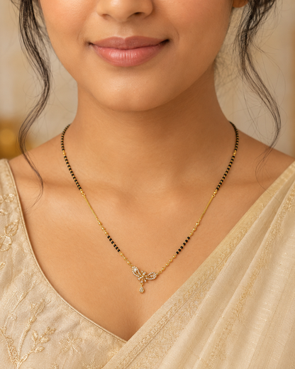 MANGALYA SHOBHIKA AD STONE MICRO GOLD PLATED MANGALSUTRA FOR WOMEN | TRADITIONAL GOLD FINISH MANGALSUTRA