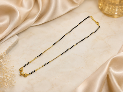 MANGALYA SHREEJA AD STONE MICRO GOLD PLATED MANGALSUTRA FOR WOMEN | TRADITIONAL GOLD FINISH MANGALSUTRA