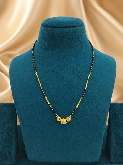 MANGALYA SHREEJA AD STONE MICRO GOLD PLATED MANGALSUTRA FOR WOMEN | TRADITIONAL GOLD FINISH MANGALSUTRA