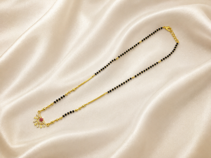 MANGALYA KAMALINI AD STONE MICRO GOLD PLATED MANGALSUTRA FOR WOMEN | TRADITIONAL GOLD FINISH MANGALSUTRA