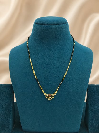 MANGALYA KAMALINI AD STONE MICRO GOLD PLATED MANGALSUTRA FOR WOMEN | TRADITIONAL GOLD FINISH MANGALSUTRA