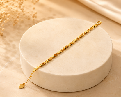 HEART LINK MICRO GOLD PLATED BRACELET FOR WOMEN