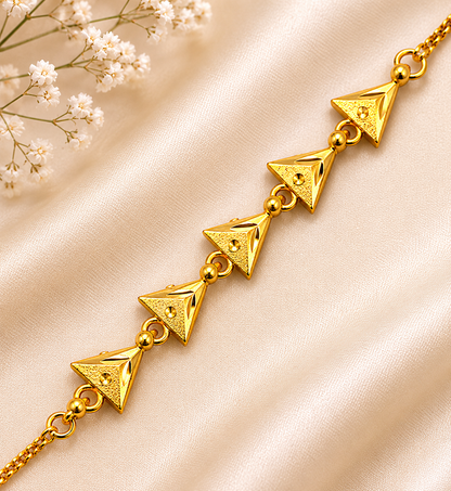 GEOMETRIC TRIANGLE MICRO GOLD PLATED BRACELET FOR WOMEN