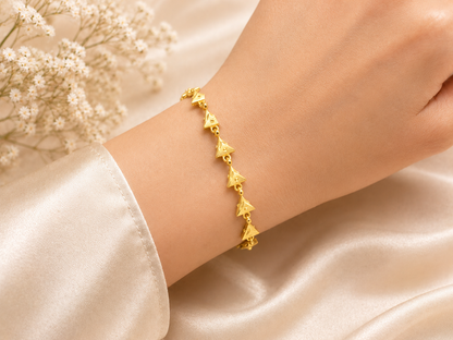 GEOMETRIC TRIANGLE MICRO GOLD PLATED BRACELET FOR WOMEN