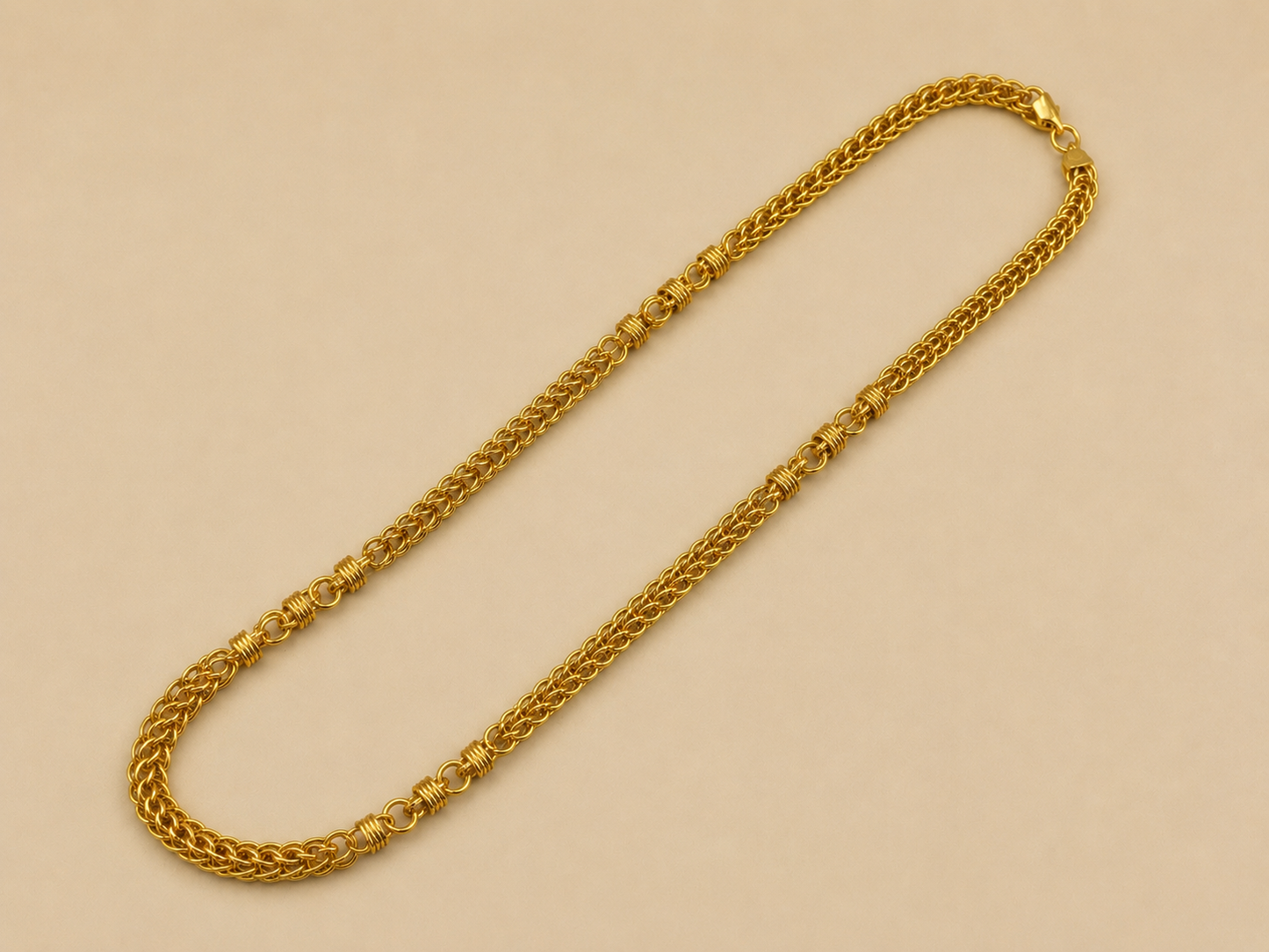 ROYAL BYZANTINE WEAVE GOLD PLATED MEN'S CHAIN