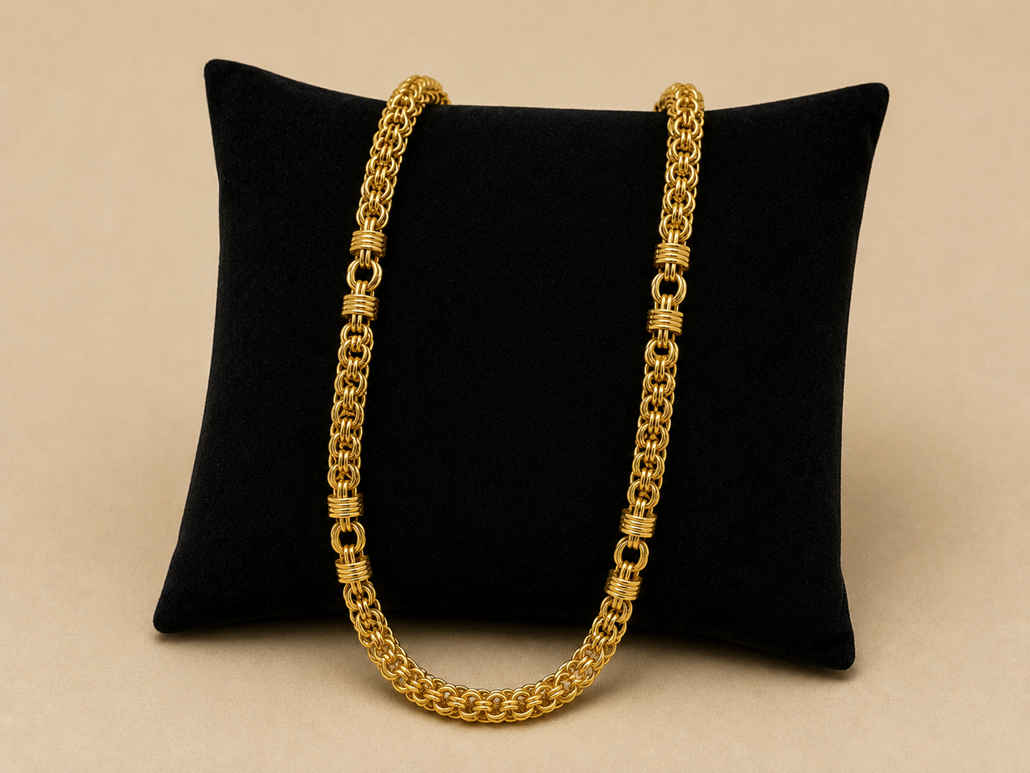 ROYAL BYZANTINE WEAVE GOLD PLATED MEN'S CHAIN