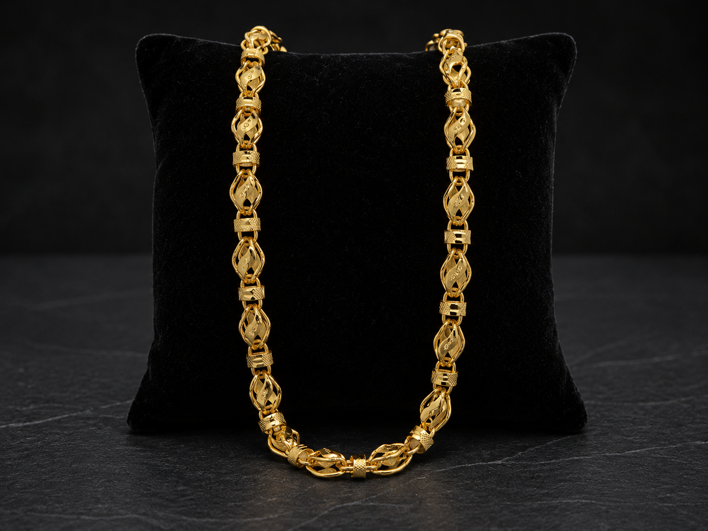ROYAL INFINITY WEAVE MICRO GOLD PLATED CHAIN FOR MEN | PREMIUM BRASS WEAVE CHAIN