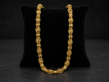 ROYAL INFINITY WEAVE MICRO GOLD PLATED CHAIN FOR MEN | PREMIUM BRASS WEAVE CHAIN