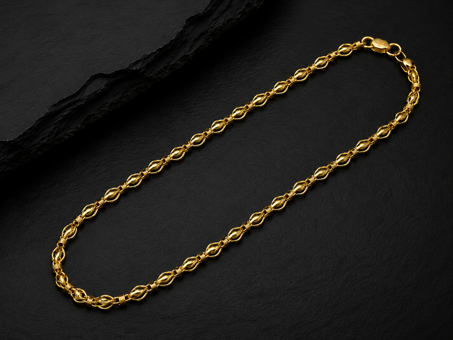 ROYAL INFINITY WEAVE MICRO GOLD PLATED CHAIN FOR MEN | PREMIUM BRASS WEAVE CHAIN
