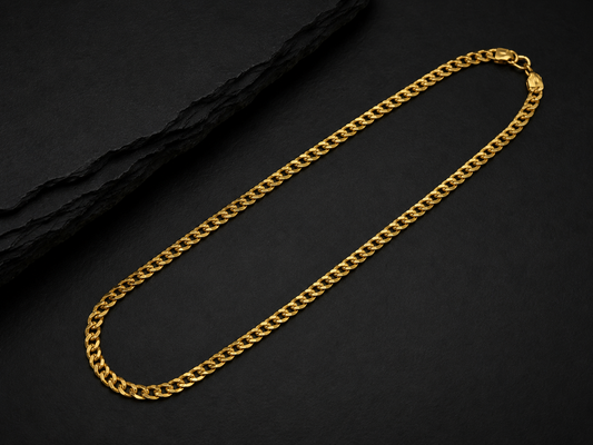 CLASSIC CUBAN LINK MICRO GOLD PLATED CHAIN FOR MEN | PREMIUM BRASS CUBAN LINK CHAIN