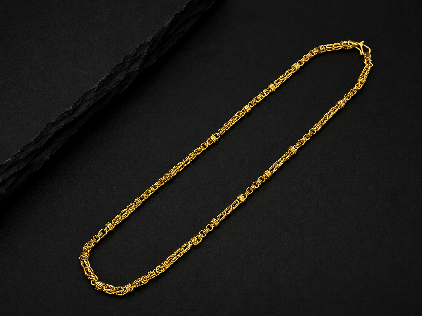 IMPERIAL VORTEX WEAVE MICRO GOLD PLATED GOLD CHAIN FOR MEN | PREMIUM BRASS WEAVE CHAIN