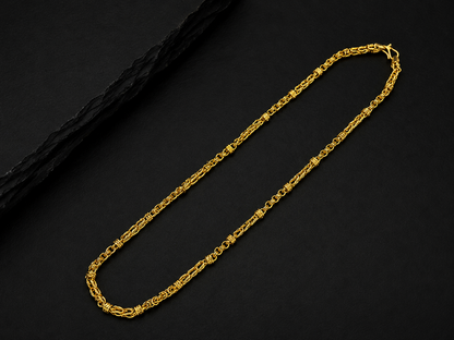 IMPERIAL VORTEX WEAVE MICRO GOLD PLATED GOLD CHAIN FOR MEN | PREMIUM BRASS WEAVE CHAIN