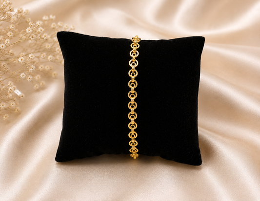 CLASSIC CIRCLE LINK MICRO GOLD PLATED BRACELET FOR WOMEN