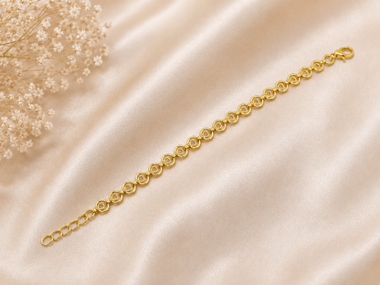 CLASSIC CIRCLE LINK MICRO GOLD PLATED BRACELET FOR WOMEN