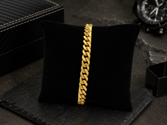 IMPERIAL CUBAN MICRO GOLD PLATED BRACELET FOR MEN | PREMIUM BRASS CUBAN LINK BRACELET