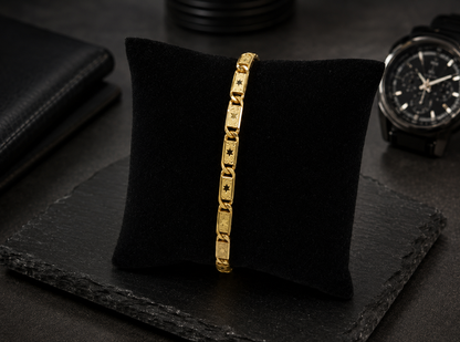 HERITAGE STAR MICRO GOLD PLATED BRACELET FOR MEN | PREMIUM BRASS MEN'S BRACELET