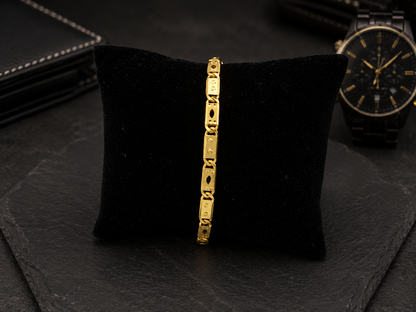 TITANIUM BLOCK MICRO GOLD PLATED BRACELET FOR MEN | PREMIUM BRASS MEN'S BRACELET