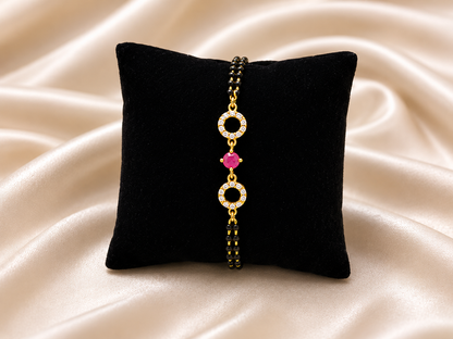 RUBY HALO MANGALSUTRA BRACELET