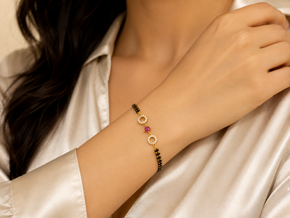 RUBY HALO MANGALSUTRA BRACELET