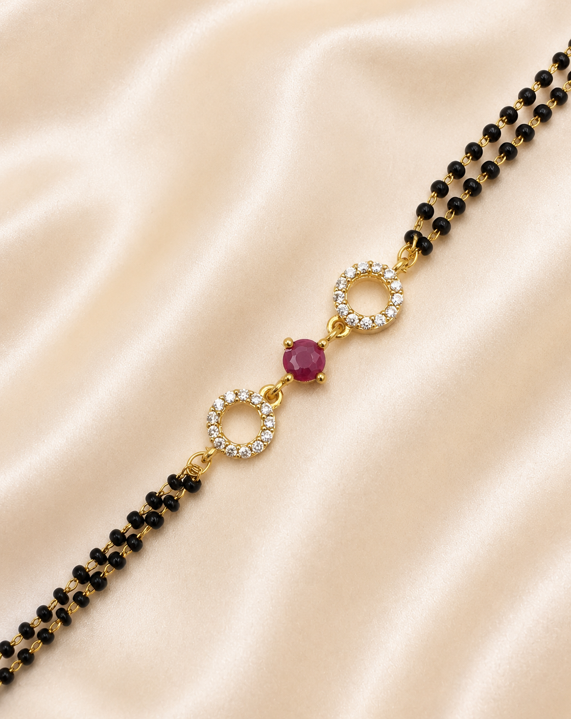 RUBY HALO MANGALSUTRA BRACELET