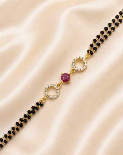 RUBY HALO MANGALSUTRA BRACELET