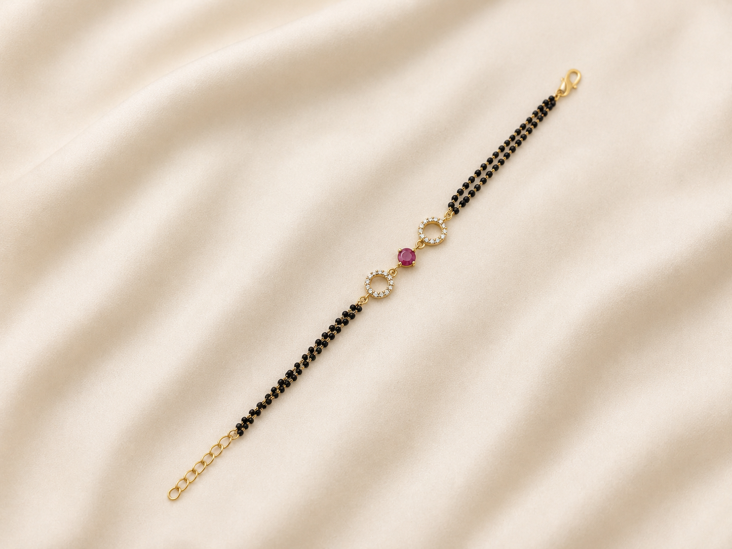 RUBY HALO MANGALSUTRA BRACELET