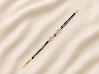 RUBY HALO MANGALSUTRA BRACELET