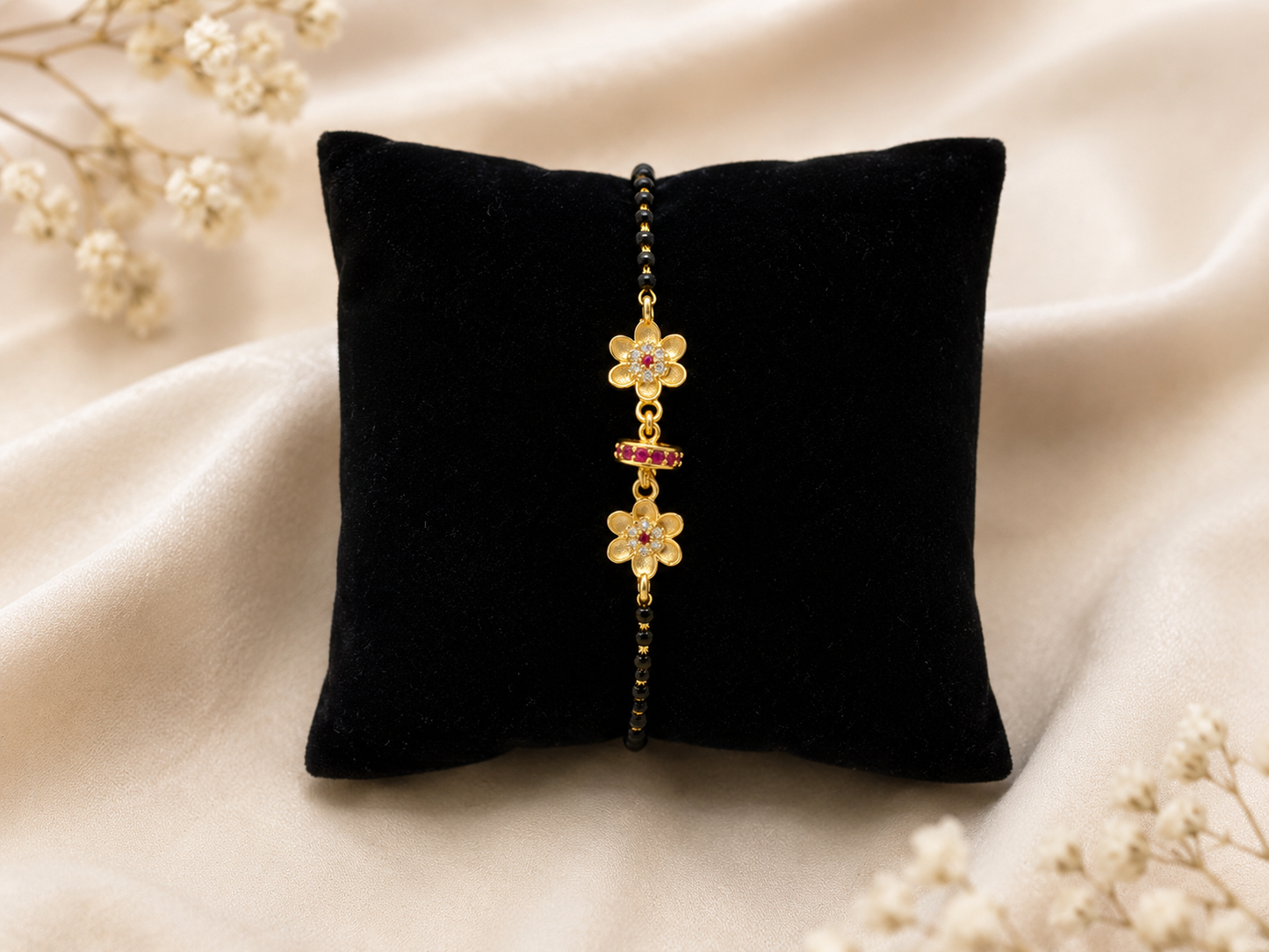 RUBY BLOSSOM MANGALSUTRA BRACELET
