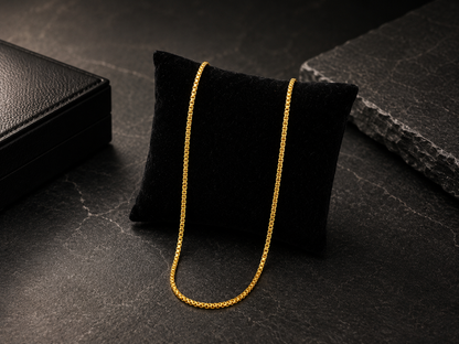 TITAN GRID BOX MICRO GOLD PLATED CHAIN FOR MEN | PREMIUM BRASS GOLD CHAIN