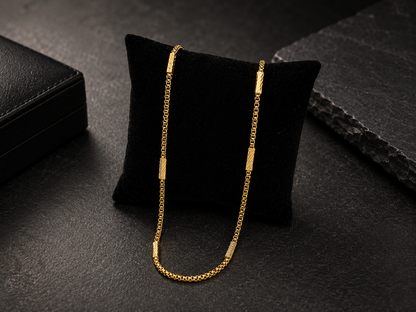 AURIC BARLINK MICRO GOLD PLATED CHAIN FOR MEN | PREMIUM BRASS GOLD CHAIN