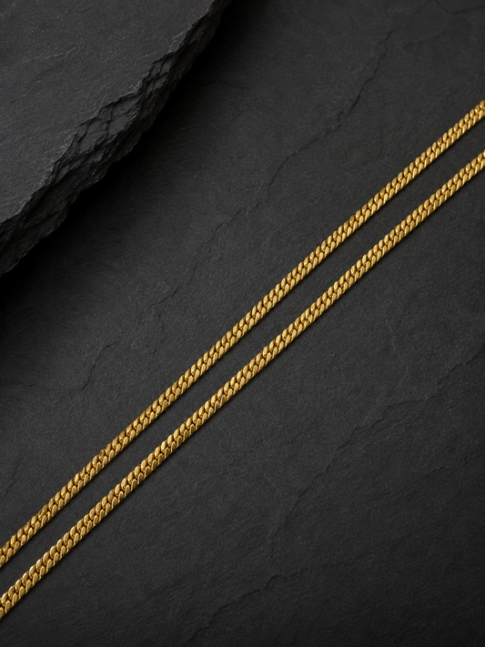 MONARCH SERPENT CUBAN MICRO GOLD PLATED CHAIN FOR MEN | PREMIUM BRASS CUBAN LINK CHAIN
