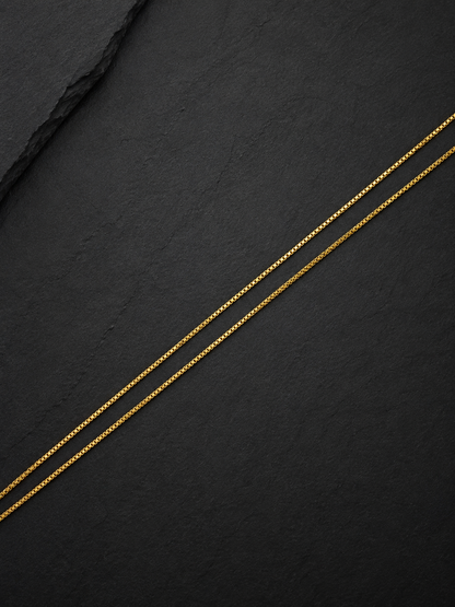 IMPERIAL MINIMAL BOX MICRO GOLD PLATED CHAIN FOR MEN | PREMIUM BRASS BOX CHAIN