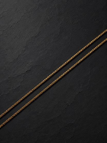 AURA GRID SLIM MICRO GOLD PLATED CHAIN FOR MEN | PREMIUM BRASS GOLD CHAIN