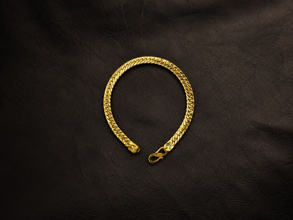 AURIC CUBAN LINK MICRO GOLD PLATED BRACELET FOR MEN | PREMIUM BRASS CUBAN LINK BRACELET