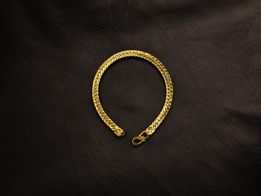 AURIC CUBAN LINK MICRO GOLD PLATED BRACELET FOR MEN | PREMIUM BRASS CUBAN LINK BRACELET