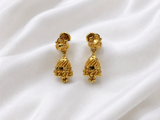 AARADHYA MICRO GOLD PLATED JHUMKI EARRINGS FOR WOMEN | PREMIUM BRASS TRADITIONAL JHUMKA