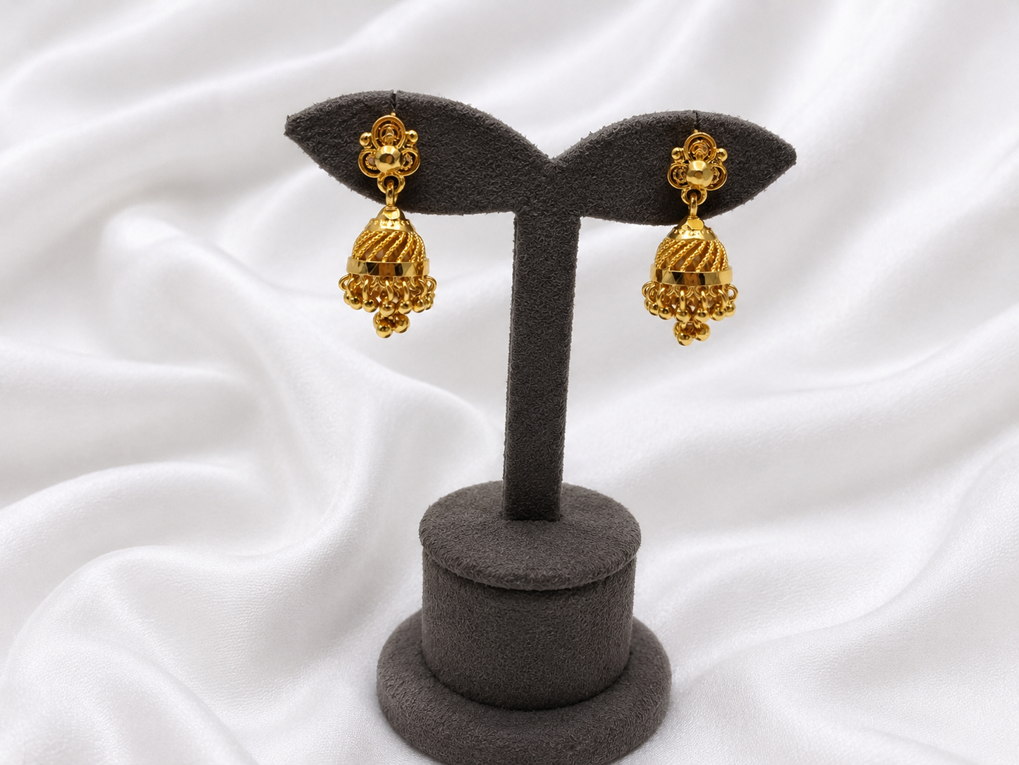 AARADHYA MICRO GOLD PLATED JHUMKI EARRINGS FOR WOMEN | PREMIUM BRASS TRADITIONAL JHUMKA