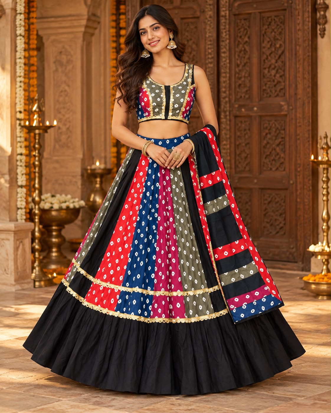 BANDHEJ BANAR – MULTICOLOUR NAVRATRI CHANIYA CHOLI SET FOR WOMEN