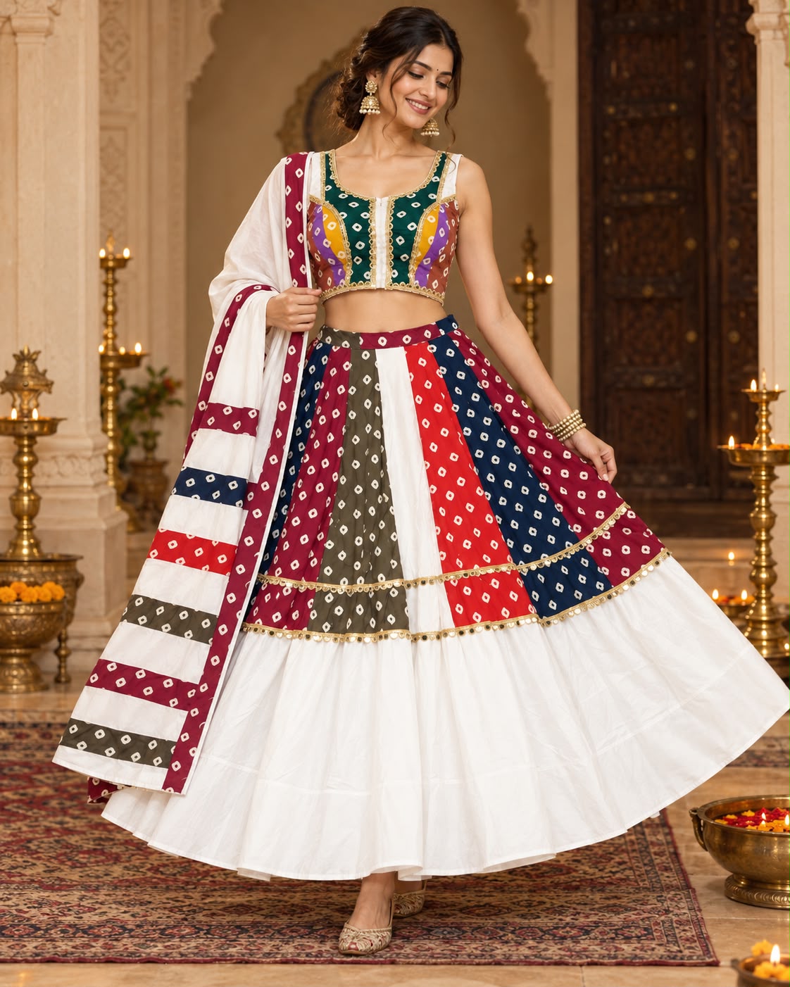 BANDHEJ BANAR – MULTICOLOUR NAVRATRI CHANIYA CHOLI SET FOR WOMEN