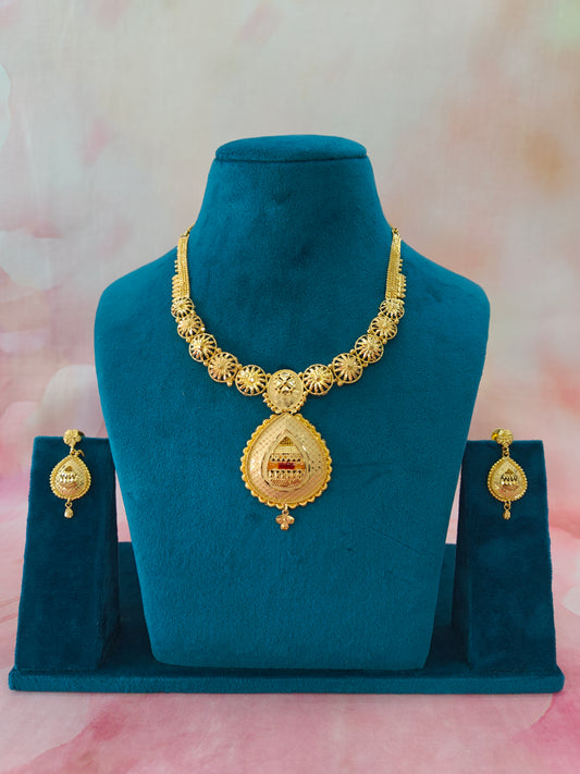 LUMINOUS 1 GRAM FORMING NECKLACE WITH MATCHING EARRINGS