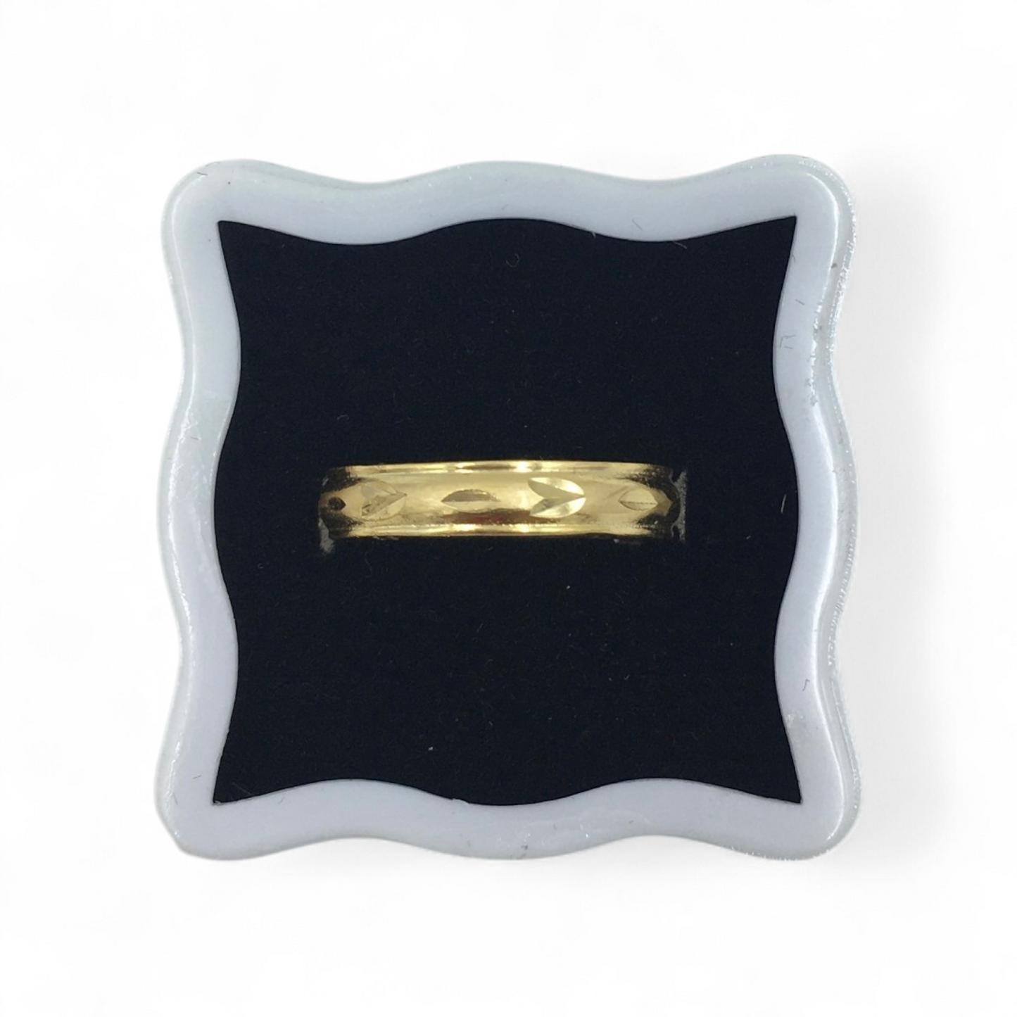 SWIRL PATTERN GOLD BAND LADIES RING