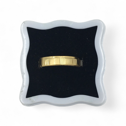 CLASSIC STRIPE GOLD BAND LADIES RING