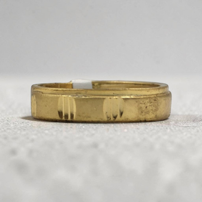 CLASSIC STRIPE GOLD BAND LADIES RING