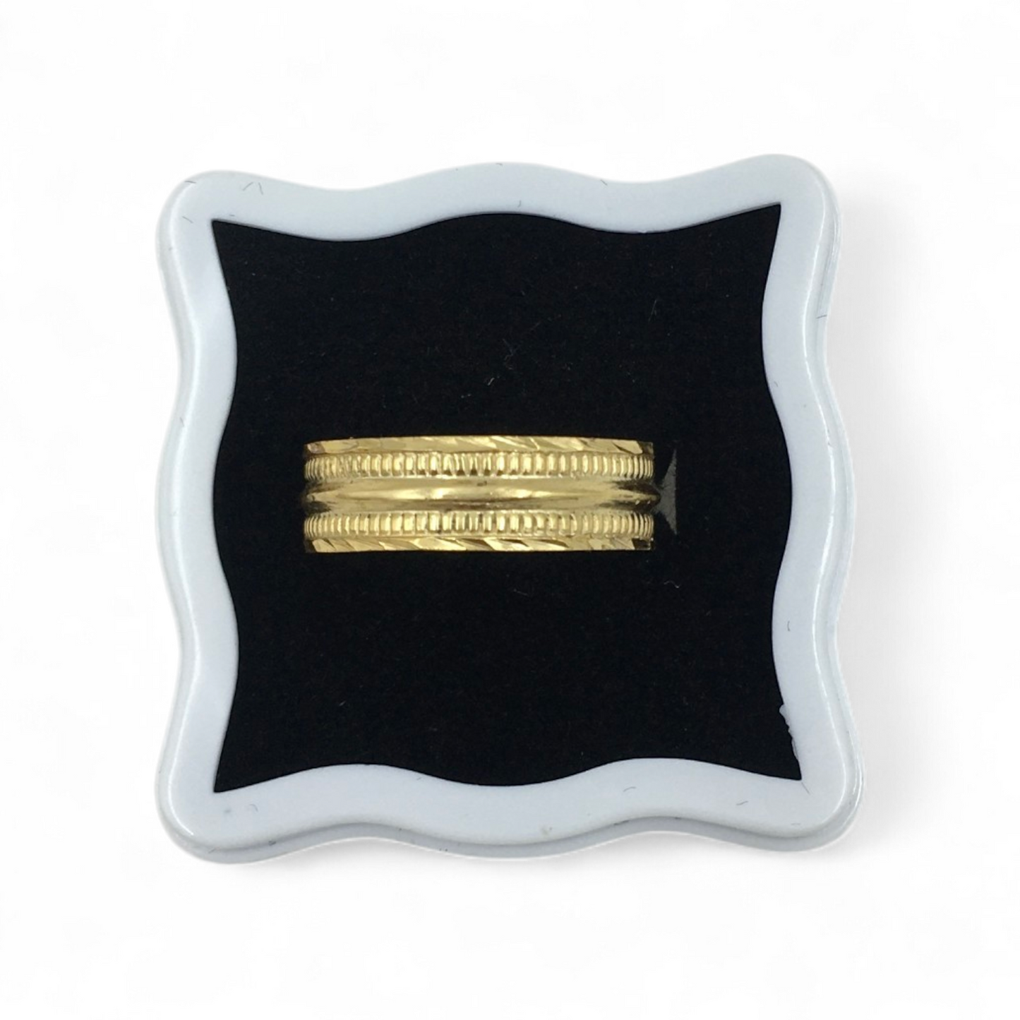 PREMIUM DOUBLE TEXTURE GOLD BAND LADIES RING