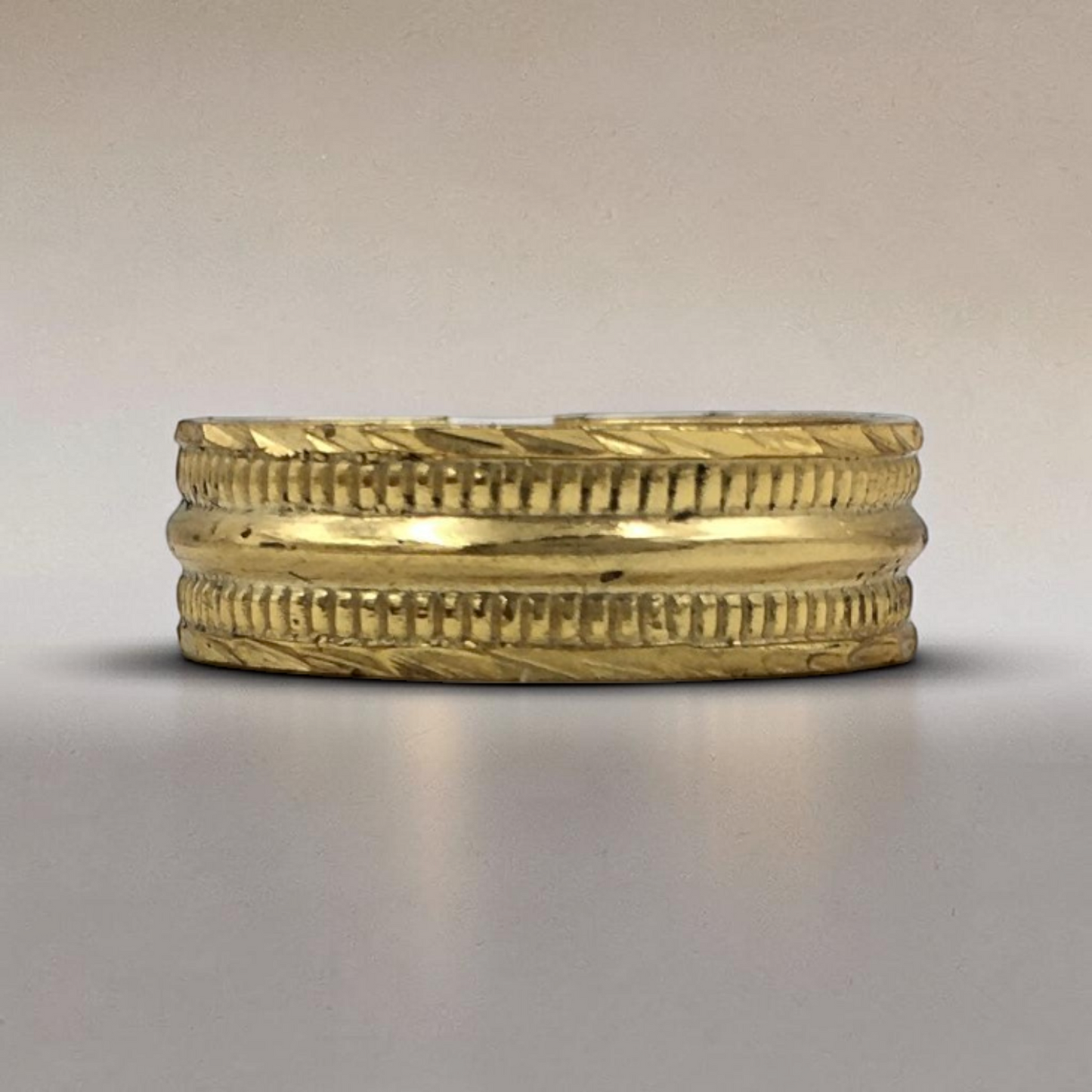 PREMIUM DOUBLE TEXTURE GOLD BAND LADIES RING