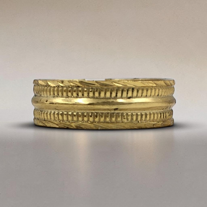 PREMIUM DOUBLE TEXTURE GOLD BAND LADIES RING