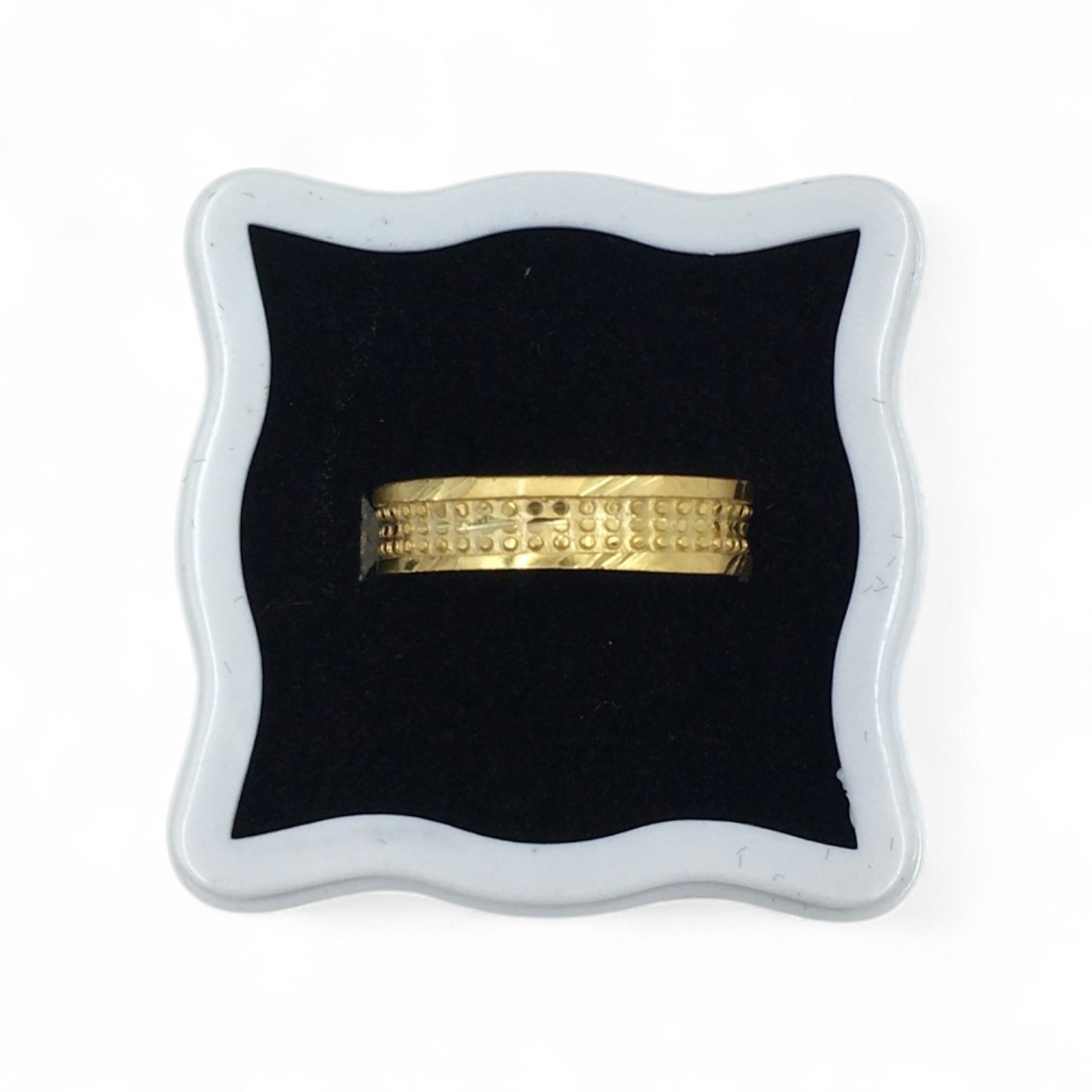 PREMIUM DOTTED DESIGN GOLD LADIES RING