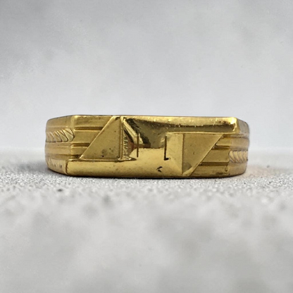 GEOMETRIC BAR GOLD LOOK MEN'S RING