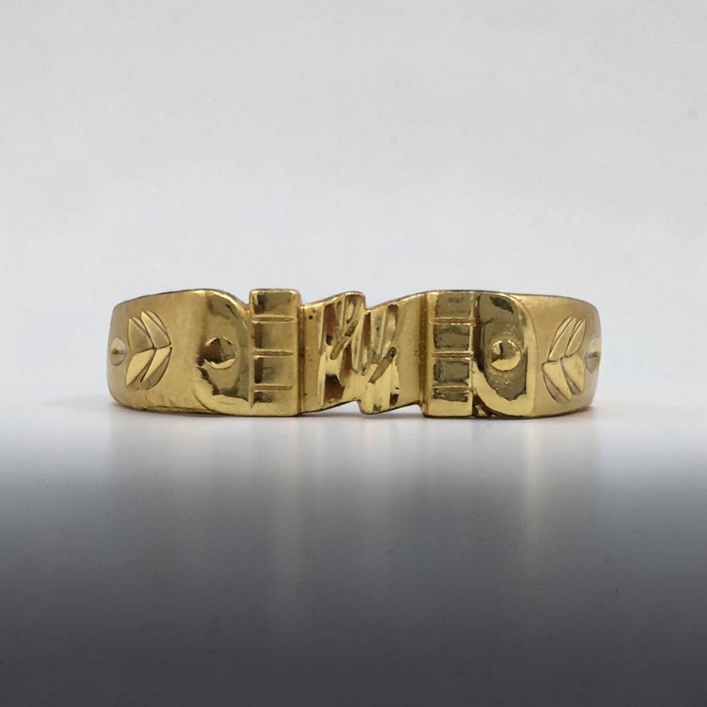 TEXTURED BAND GOLD LOOK MEN'S RING