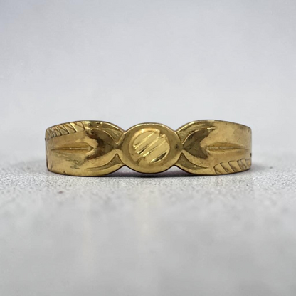 ROUND EMBLEM GOLD LOOK MEN'S RING